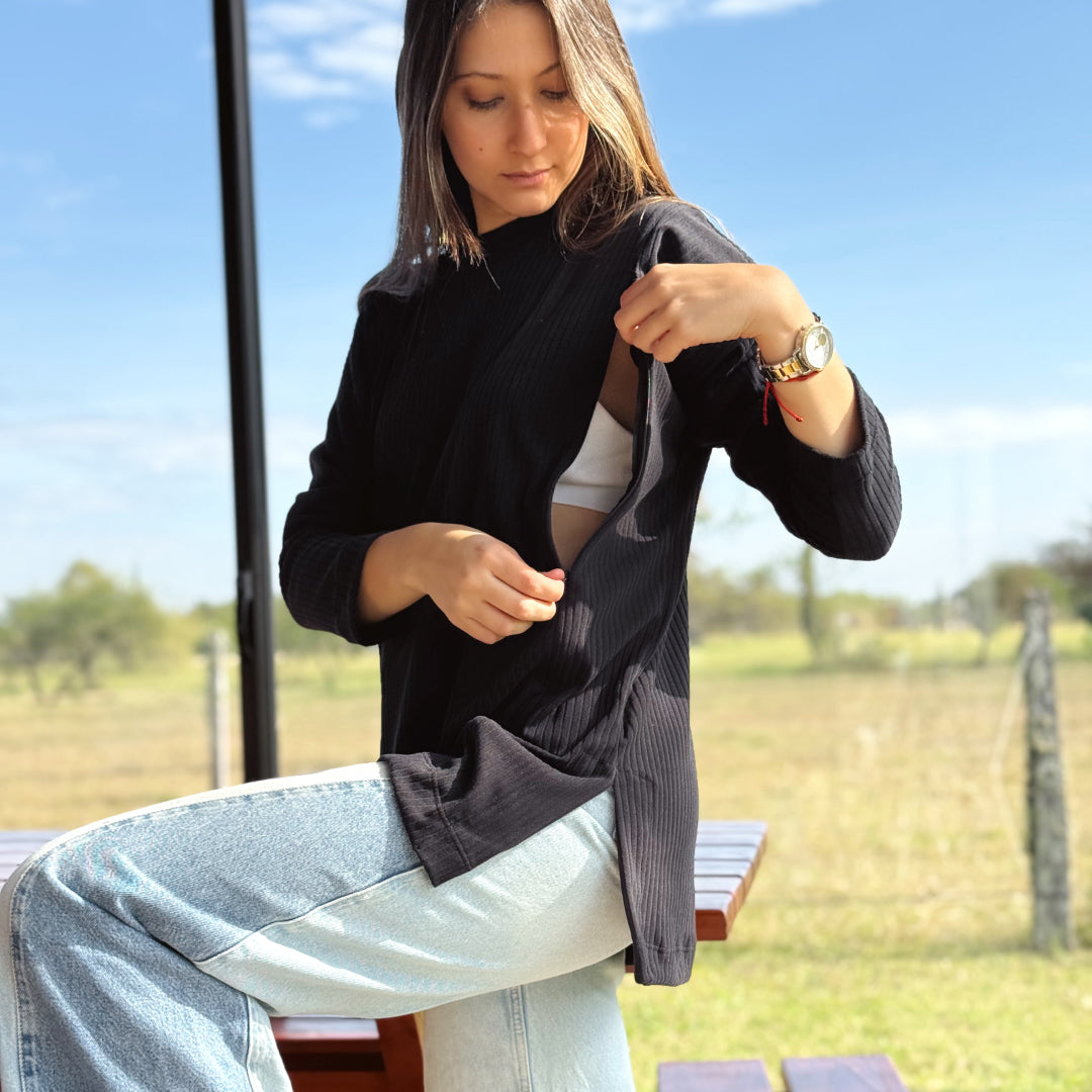 Sweater Lactancia Lupe Negro
