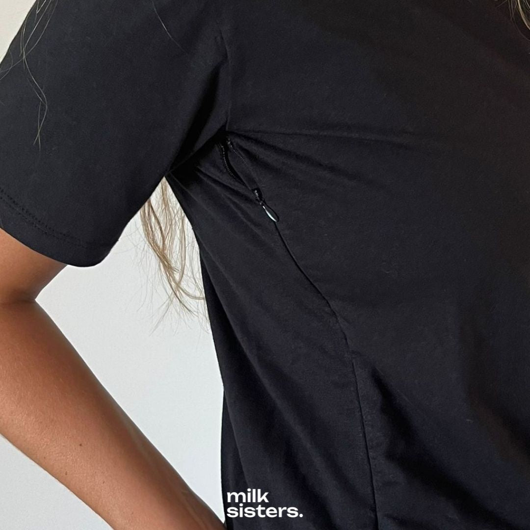 Remera Lactancia Basica Negra